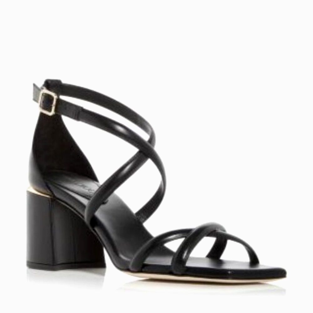 NIB$795 Jimmy Choo Rheea 65 Logo Block Heel Crisscross Leather Sandals 39.5, 9.5 - Picture 7 of 16